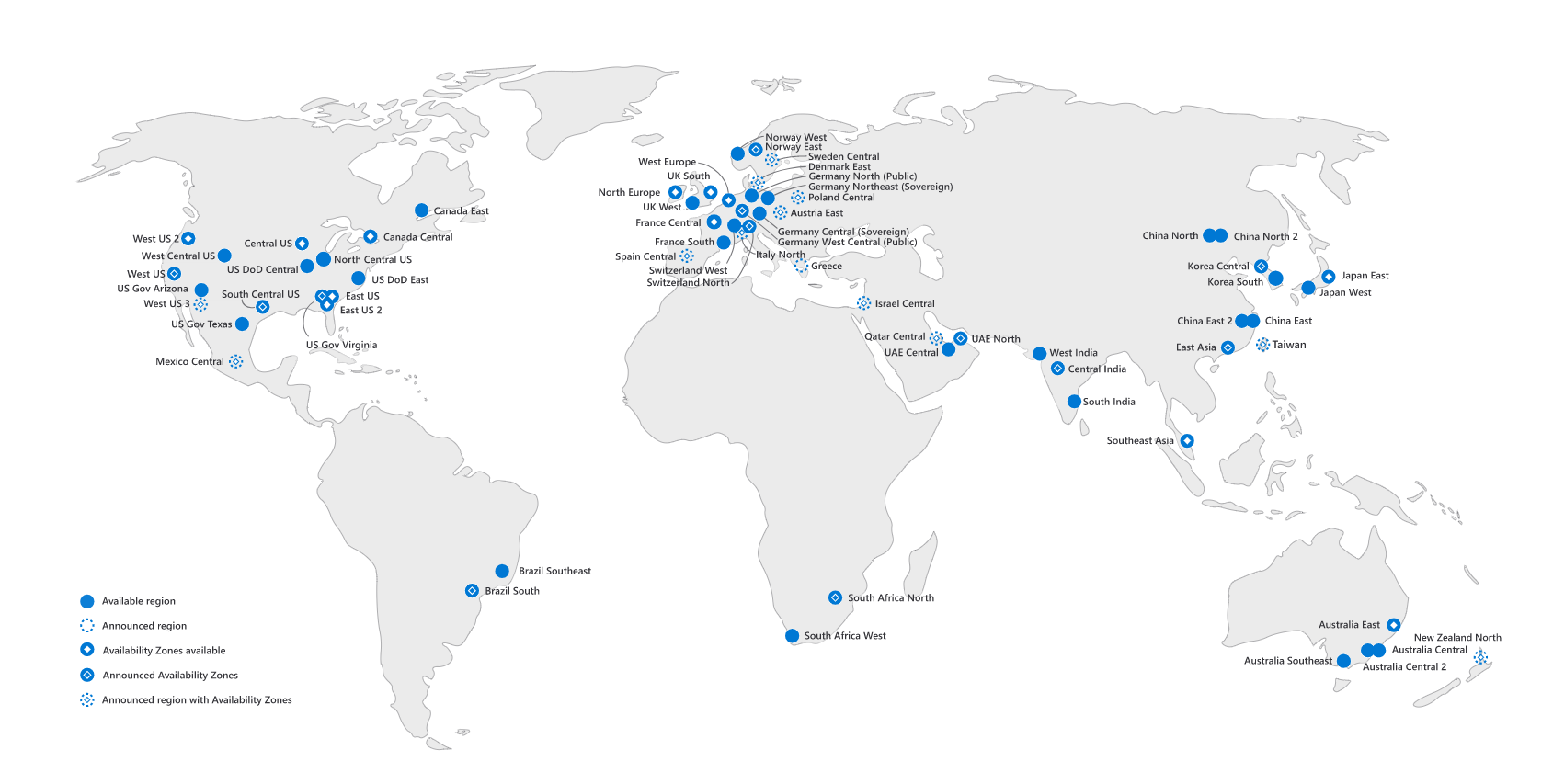 Die Cloud-Landkarte 2024 zeigt die hohe Dichte an Rechenzentren in Deutschland und Europa, die von globalen Anbietern betrieben werden.